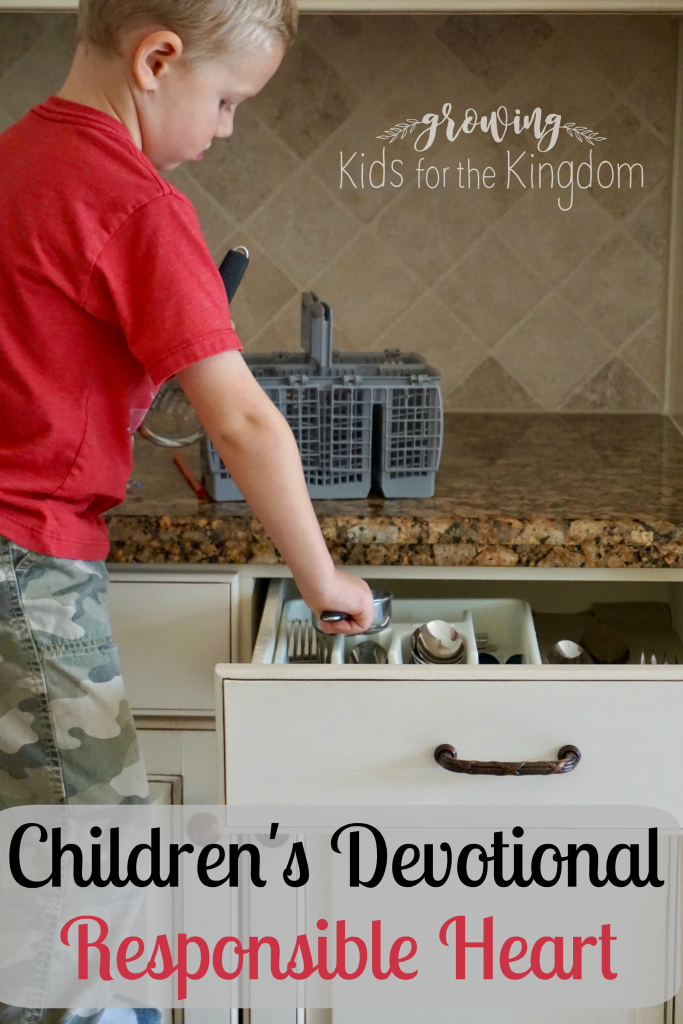 Great devotional for kids on the character trait of responsibility!