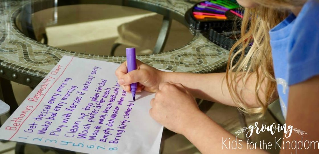 Children's devotional to teach the importance of responsibility